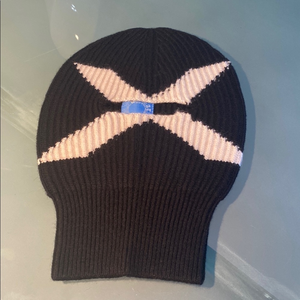 Limited Edition Luxury Designer Streetwear Balaclava Black Cashmere+Merino Wool